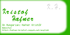 kristof hafner business card